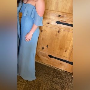 Off the shoulder bridesmaid dress